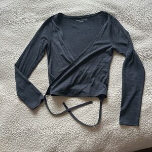 Outdoor Voices Charcoal Wrap long sleeve top